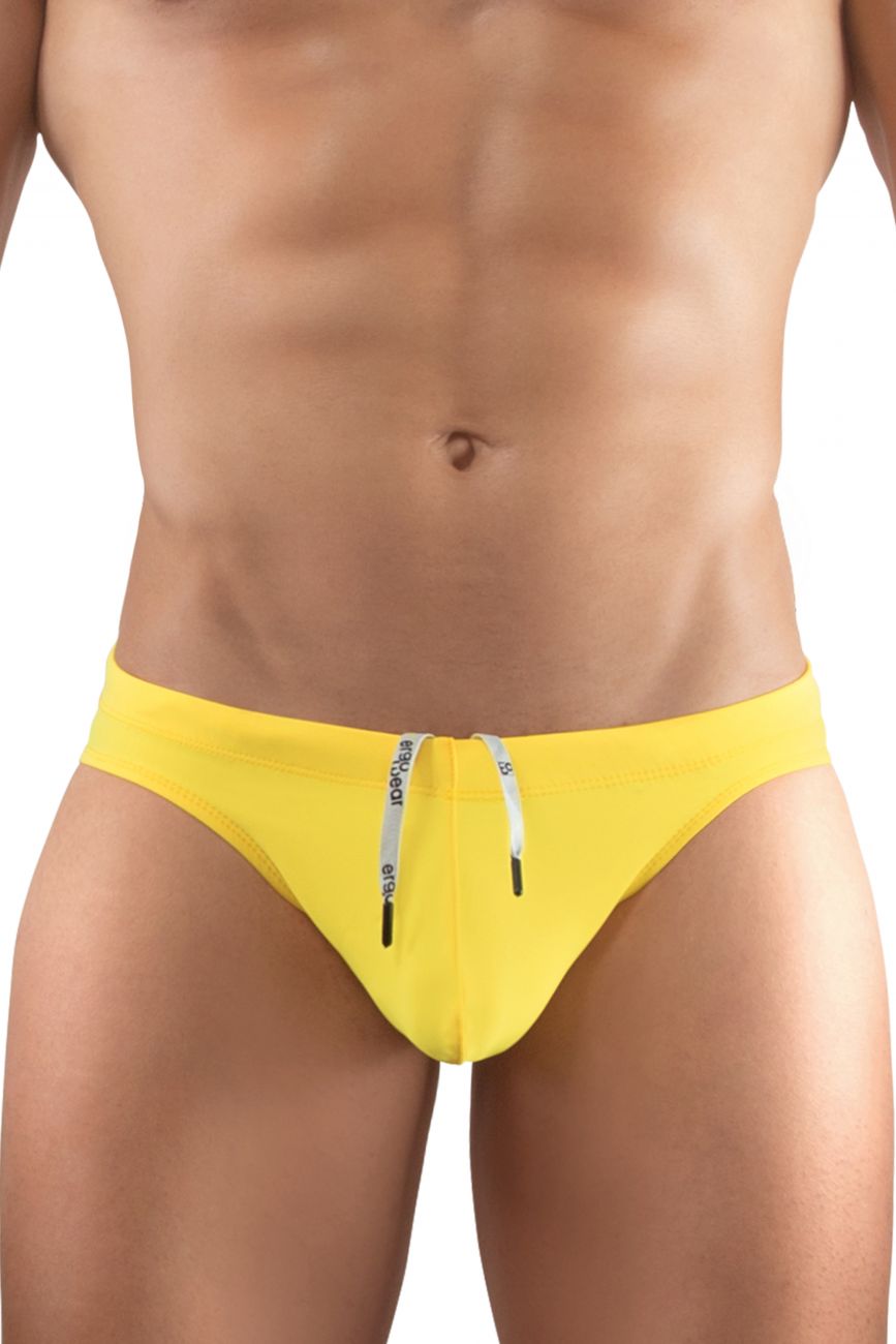 Men's swim thongs - ErgoWear X4D Swim Thong - Yellow available at MensUnderwear.io - Image 1