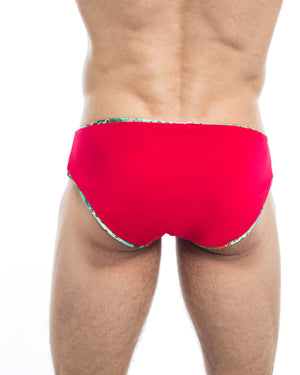 Men's swim briefs - HUNK2 Underwear Amazonia Reversible Swim Briefs available at MensUnderwear.io - Image 8