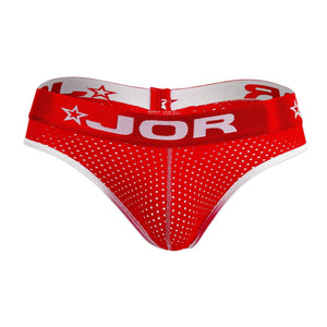 Male underwear model wearing JOR Underwear Rangers Men's G-String available at MensUnderwear.io