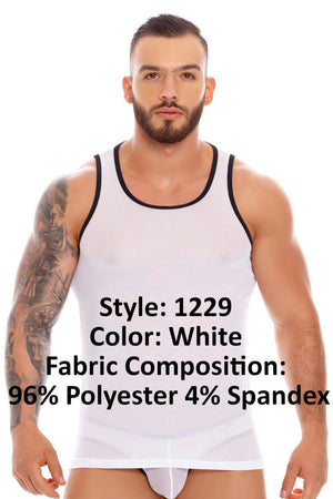Male underwear model wearing JOR Sportswear Skin Men's Tank Top available at MensUnderwear.io