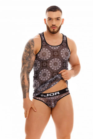 Male underwear model wearing JOR Sportswear Night Men's Tank Top available at MensUnderwear.io