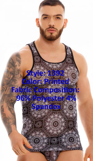 Male underwear model wearing JOR Sportswear Night Men's Tank Top available at MensUnderwear.io