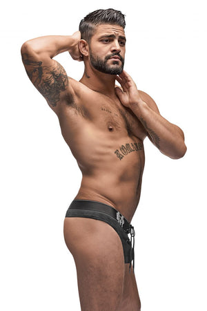Male Power Underwear  Black Ice Lace Up Thongs