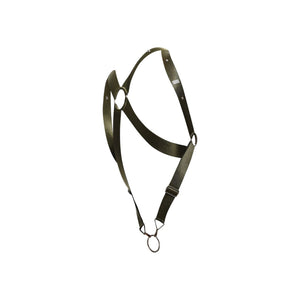 DNGEON Leatherwear Men's Crossback Cockring Harness available at www.MensUnderwear.io - 16