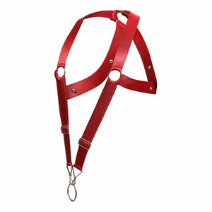 DNGEON Leatherwear Men's Crossback Cockring Harness available at www.MensUnderwear.io - 24
