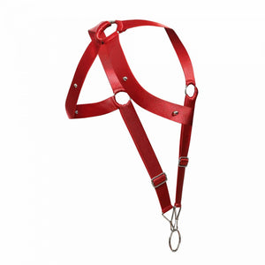 DNGEON Leatherwear Men's Crossback Cockring Harness available at www.MensUnderwear.io - 25