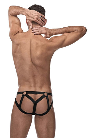 Male Power Underwear Cage Matte Strappy Ring Jockstrap - available at MensUnderwear.io - 2