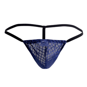 Male Power Underwear Diamond Mesh Posing Strap - Navy available at MensUnderwear.io - 3