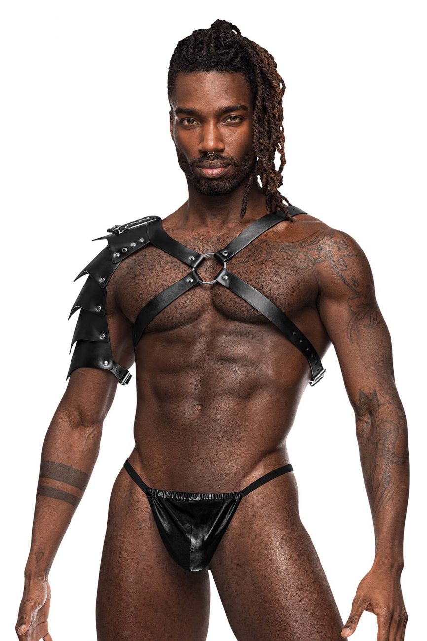 Male Power Underwear PU Leather Harness Aquarius