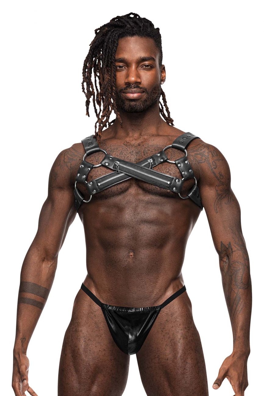 Male Power Underwear PU Leather Harness Virgo