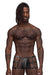 Male underwear model wearing Male Power Underwear Fetish Vulcan Trunks available at MensUnderwear.io
