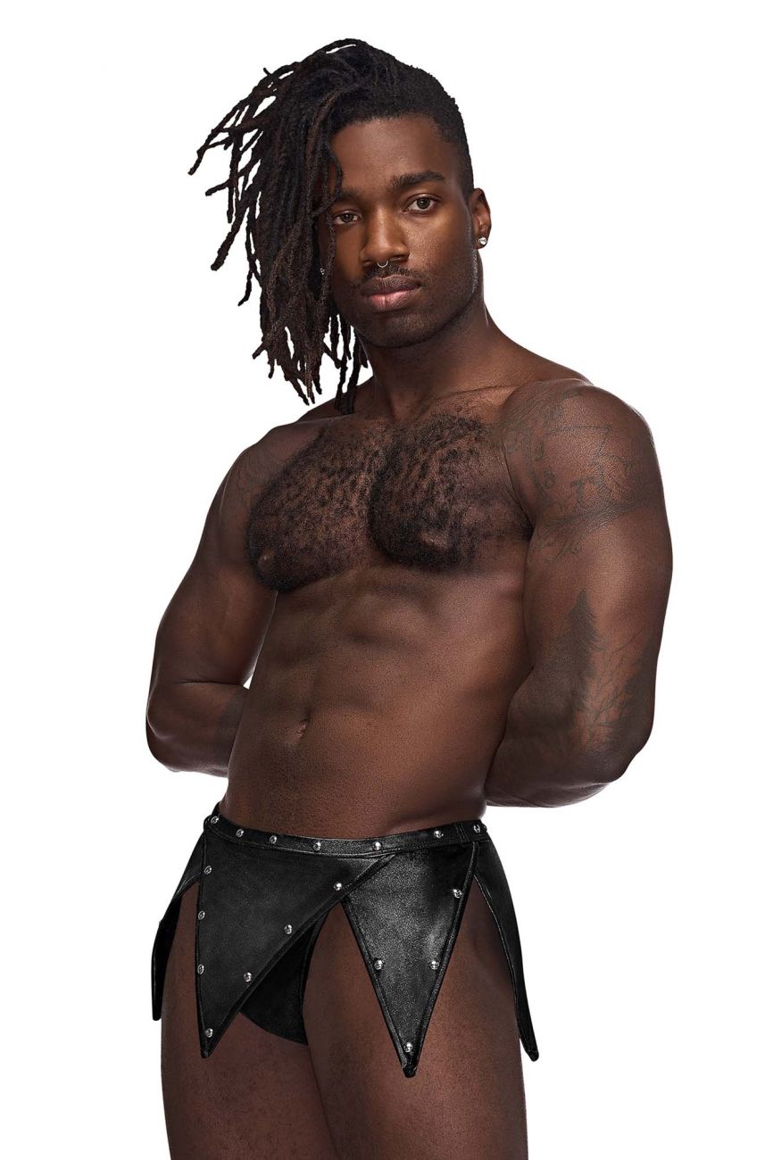 Male underwear model wearing Male Power Underwear Fetish Eros Thongs available at MensUnderwear.io