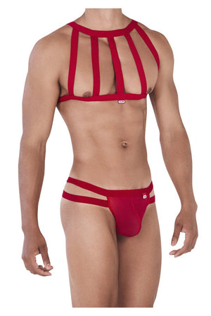 Male underwear model wearing Pikante Underwear Personality Men's Harness Thong Set available at MensUnderwear.io