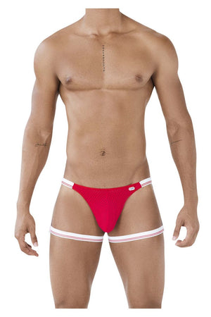 Male underwear model wearing Pikante Underwear Conqueror Men's Thongs available at MensUnderwear.io