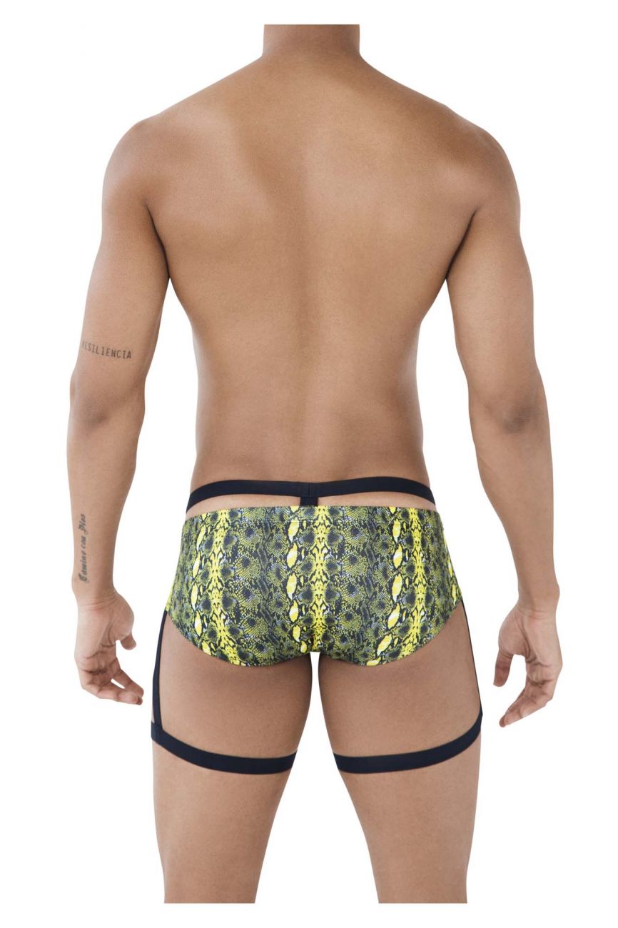 Male underwear model wearing Pikante Underwear Neon Briefs available at MensUnderwear.io