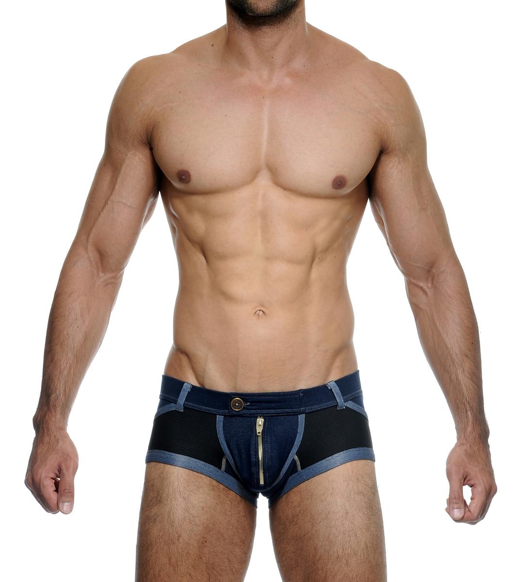 Men's trunk underwear - STUD Underwear Codec Trunk - Denim available at MensUnderwear.io - Image 1