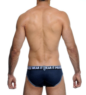Men's brief underwear - STUD Underwear Drone Men's Brief - Denim available at MensUnderwear.io - Image 3