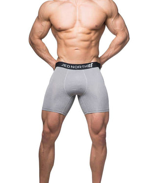 Men's boxer briefs - Jed North Brooklyn Performance Brief - 2 Pack - Silver and Gray available at MensUnderwear.io - Image 2