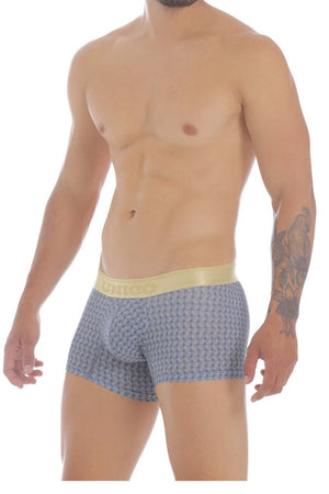 Male underwear model wearing Mundo Unico Lucido Trunks available at MensUnderwear.io