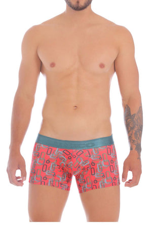 Male underwear model wearing Mundo Unico Scheme Trunks available at MensUnderwear.io