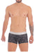Male underwear model wearing Mundo Unico Velocipede Trunks available at MensUnderwear.io