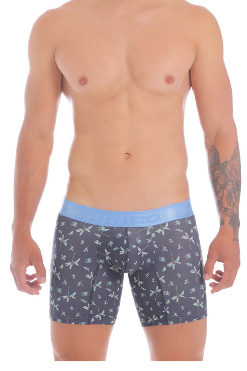 Male underwear model wearing Mundo Unico Palm Tree Boxer Briefs available at MensUnderwear.io