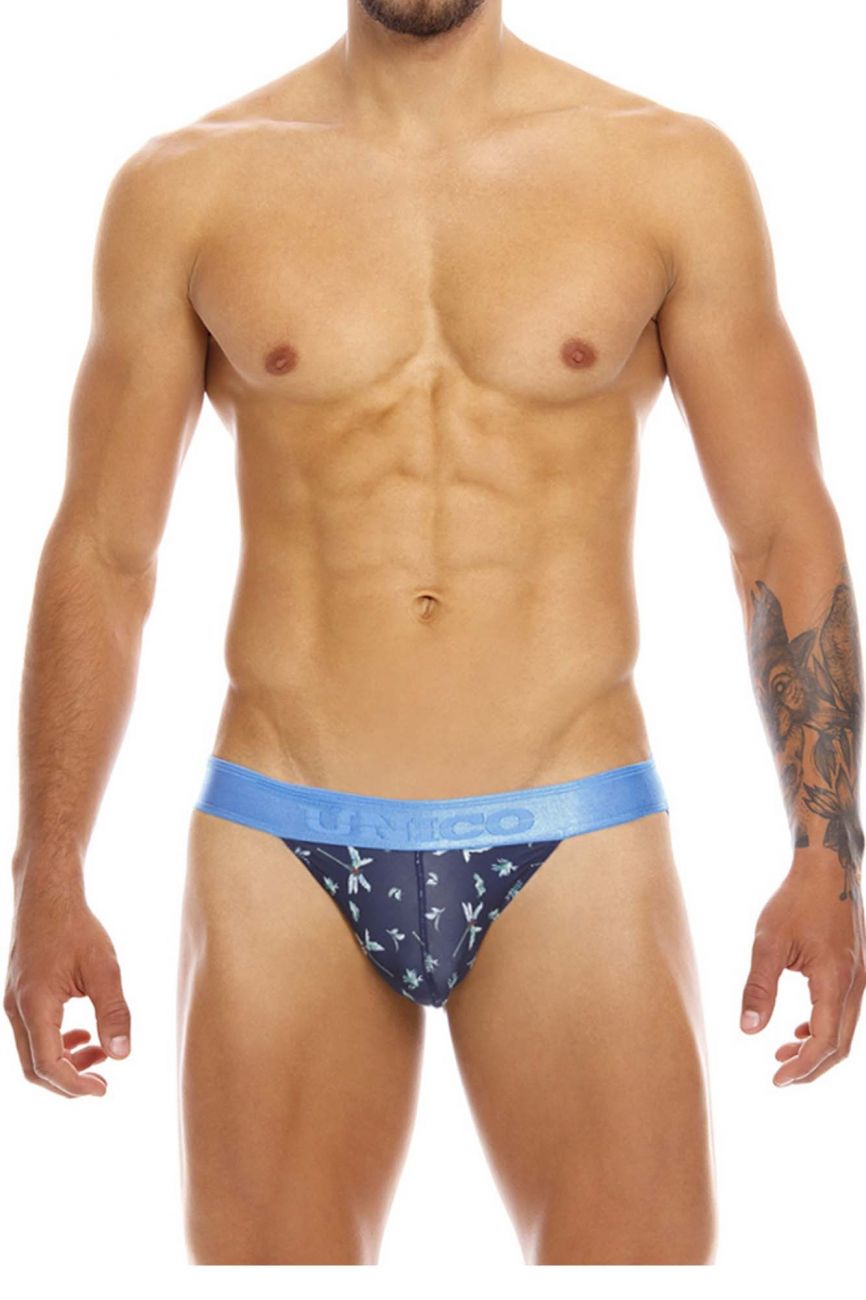 Male underwear model wearing Mundo Unico Palm Tree Jockstrap available at MensUnderwear.io