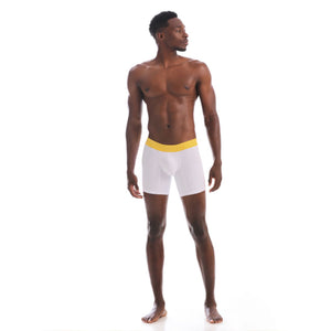 Male underwear model wearing Mundo Unico Joyful Boxer Briefs available at MensUnderwear.io