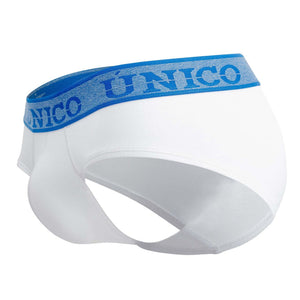 Male underwear model wearing Mundo Unico Enchanted Briefs available at MensUnderwear.io