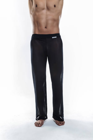 Joe Snyder Sheer Men's Lounge Pants - Black Mesh available at MensUnderwear.io - 5