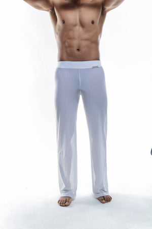 Joe Snyder Sheer Men's Lounge Pants - White Mesh available at MensUnderwear.io - 6