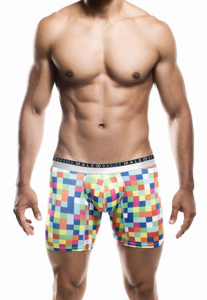 Men's boxer briefs - MaleBasics Hipster Boxer Briefs - Green Pixels available at MensUnderwear.io - Image 4