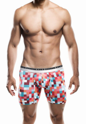 Men's boxer briefs - MaleBasics Hipster Boxer Briefs - Red Pixels available at MensUnderwear.io - Image 4