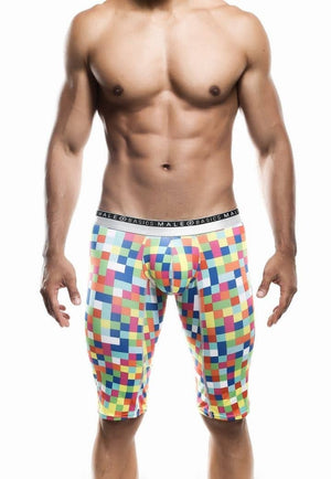 Men's boxer briefs - MaleBasics Athletic Hipster Boxer Brief - Green Pixels available at MensUnderwear.io - Image 4